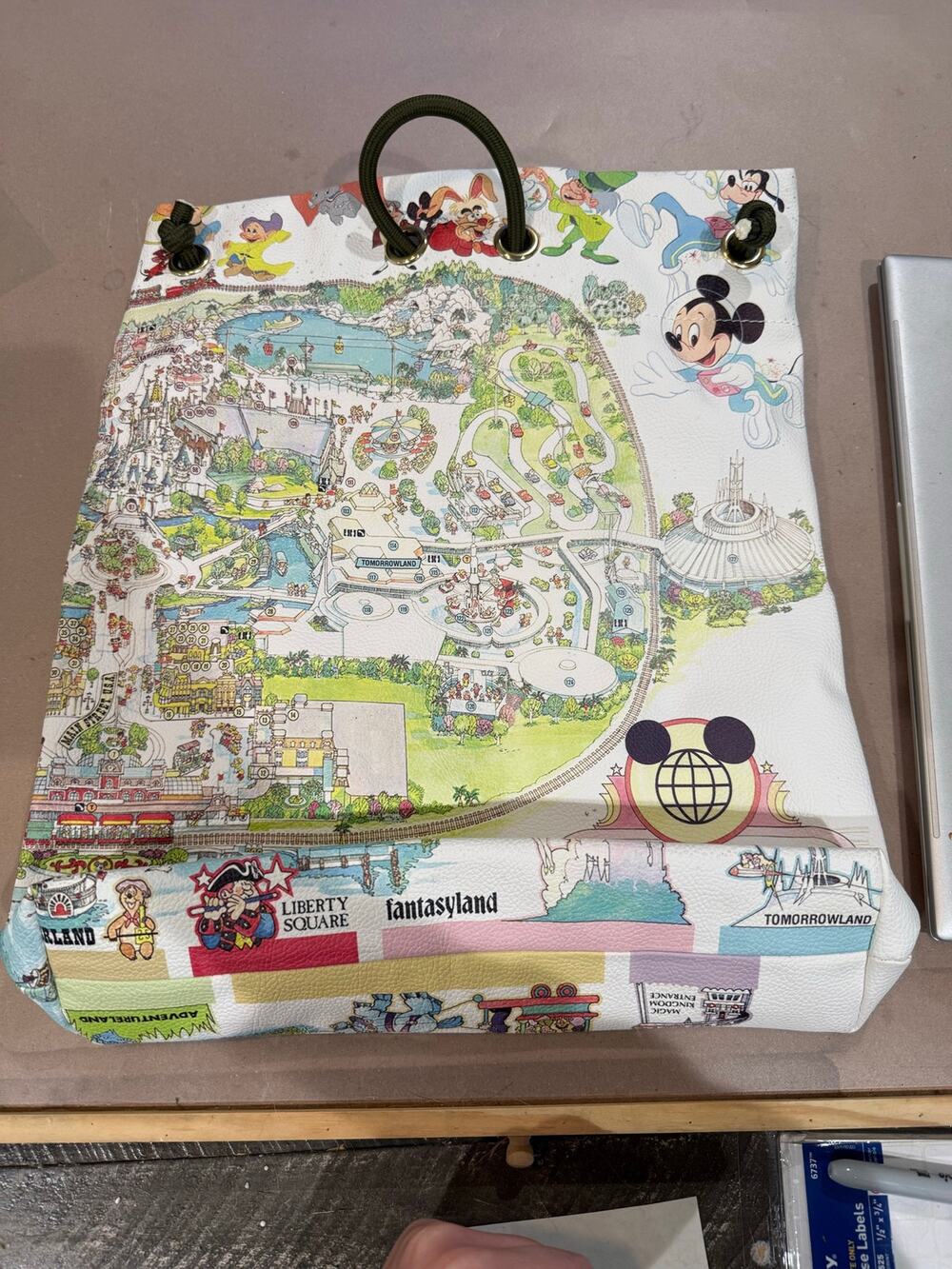 107. Walt Disney World 50th Anniversary Magic Kingdom map cinch backpack